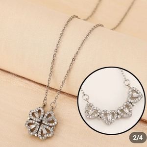 Necklace with Rhinestones /Open&close Love pendant 1pc